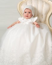 Sarah Louise -c- Girls Christening robe & Bonnet BB089